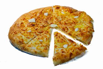 pizza with butter isolated on white