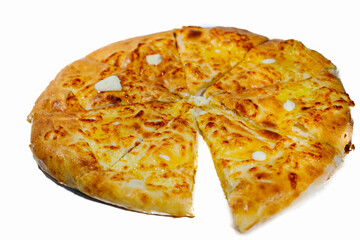 pizza with butter isolated on white
