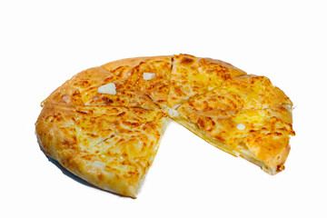 pizza with butter isolated on white