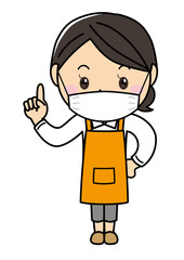 女の子01_33（エプロンとマスクをしてポーズをとる女性シリーズ）