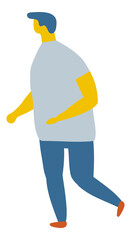 Running Man, Guy Flat Character Flat Vector
