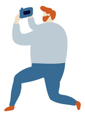 Man Photographer, Guy Flat Character Flat Vector