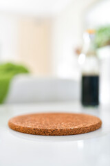 Close up of a cork placemat