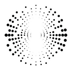 Halftone dots in circle form. round logo . vector dotted frame . design element