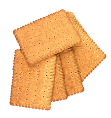 Tasty biscuits with bran on a white background