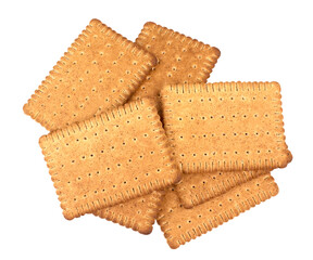 Tasty biscuits with bran on a white background