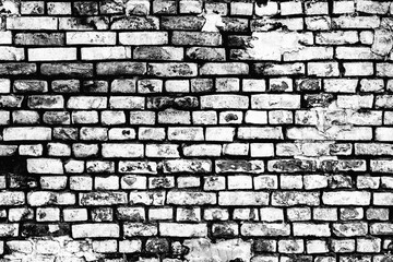 Brick wall background, black and white tone