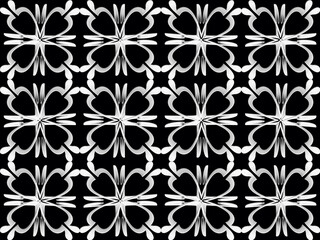 Seamless pattern design with floral background elements, beautiful ornaments, black, white, orange, pink, red, green, yellow, blue, gray, purple, brown