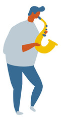 musician Flat People Illustration Flat Vector