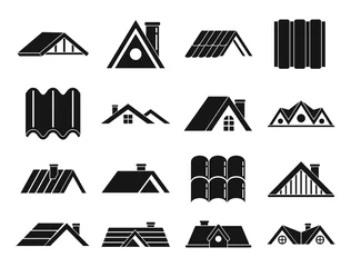 Deurstickers Roof icons set. Simple set of roof vector icons for web design on white background © anatolir