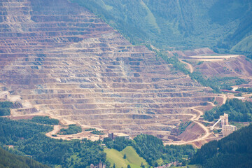 The Erzberg mine, a famous large open-pit mine located in Eisenerz, Styria.