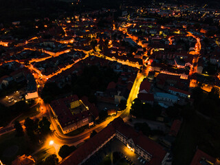 Obraz premium aerial view of city at night