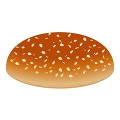 Burger top bun icon. Cartoon of burger top bun vector icon for web design isolated on white background