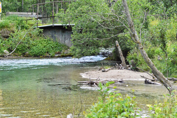 Il fiume Brenno in Valle di Blenio in Canton Ticino, Svizzera.