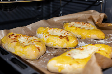 Preparation of traditional Ajarian khachapuri