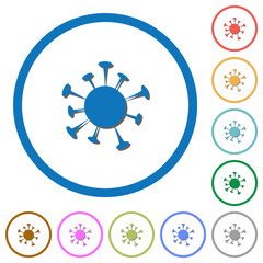 Corona virus icons with shadows and outlines
