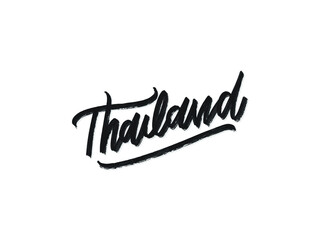 thailand. Hand written lettering isolated on white background.Vector template for poster, social network, banner, cards.