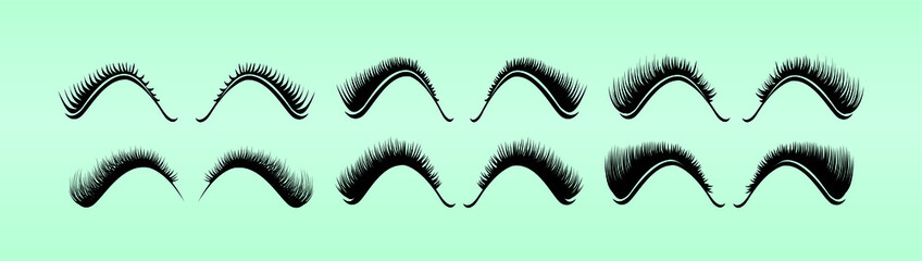Eeyelash extension. Vector illustration of lashes