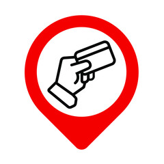 credit card icon on white background	