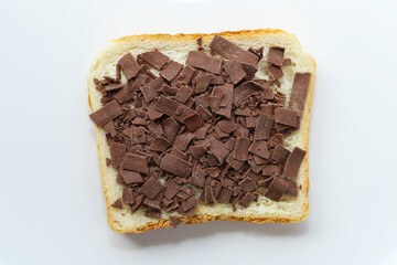 Open sweet sandwich. Typical Dutch food.