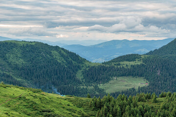 Fototapeta na wymiar Mountains landscape, scenic wild nature at highlands, Carpathians