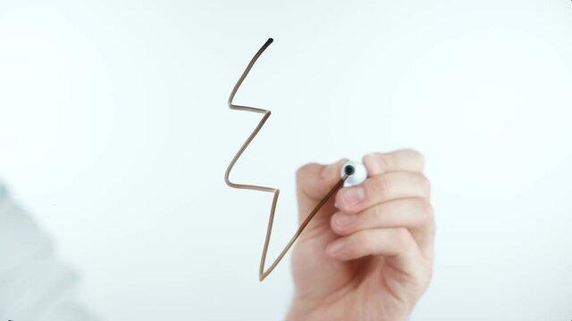 Video of man drawing lightning sign