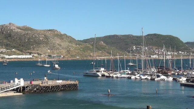 HD quality summer afternoon video footage of street scenes, spectacular Simon's Town panorama, busy streets with cars at Atlantic Ocean coast, in Western Cape near Cape Town, South Africa
