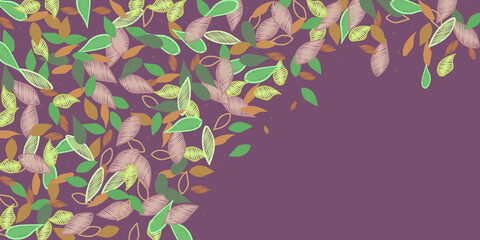  Leaves. Throw autumn leaves. Unusual abstract texture. Vector eps 10.