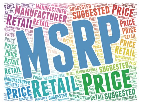 MSRP word cloud isolated on a white background
