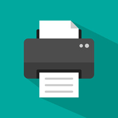 printer vector icon Flat design