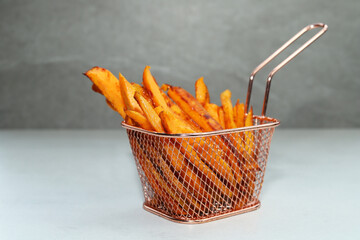 Deep fried sweet potato fries.