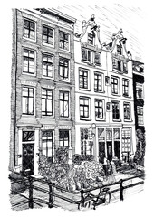 Pencil Drawing Sketch Amsterdam Dutch Art
