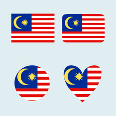 National Malaysia flag icon set.