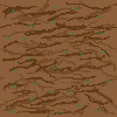 Fototapeta premium Pixel art soil texture. Vector picture.