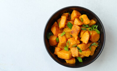 Tasty sweet potatoes with onions.