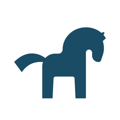 High quality dark blue flat horse, trojan icon. Pictogram, icon set, illustration. Useful for web site, banner, greeting cards, apps and social media posts.