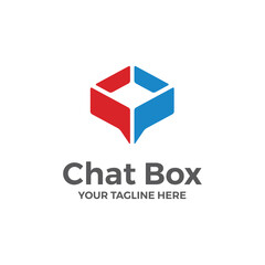 Chat Box Community Conversation Vector Abstract Illustration Logo Icon Design Template Element