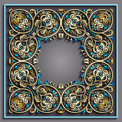 Abstract vector ornamental nature vintage frame.