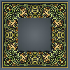 Abstract vector ornamental nature vintage frame.