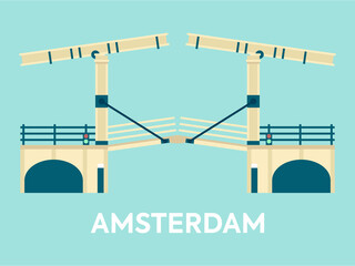 Bridge over Amsterdam canal, the Netherlands