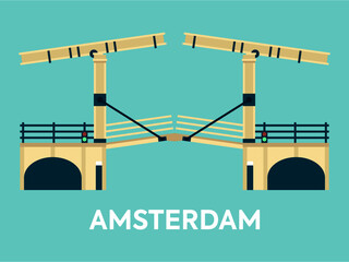 Bridge over Amsterdam canal, the Netherlands