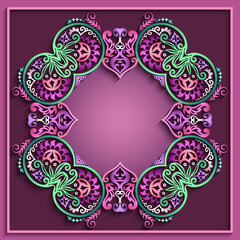 Abstract vector ornamental nature vintage frame.