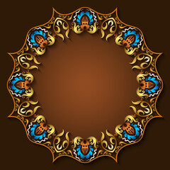 Abstract vector ornamental nature vintage frame.