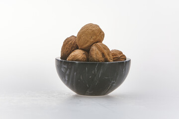 A walnut shot on white background