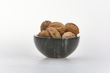 A walnut shot on white background