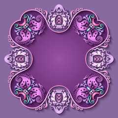 Abstract vector ornamental nature vintage frame.