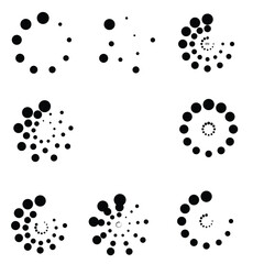 Halftone dots in circle form. round logo . vector dotted frame . design element