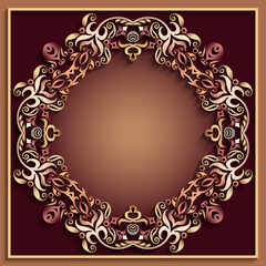 Abstract vector ornamental nature vintage frame.