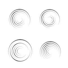 Halftone dots in circle form. round logo . vector dotted frame . design element