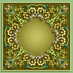 Abstract vector ornamental nature vintage frame.